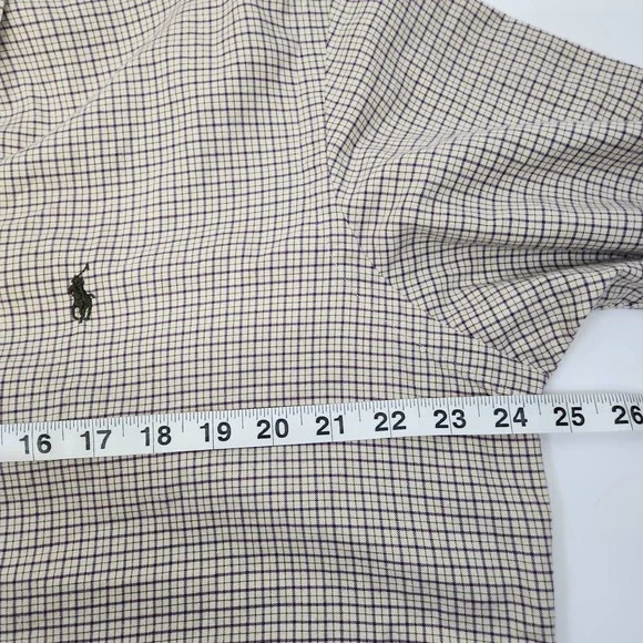 Ralph Lauren Shirt Mens Large Long Sleeve White Purple Plaid Preppy Button Down - Picture 7 of 8